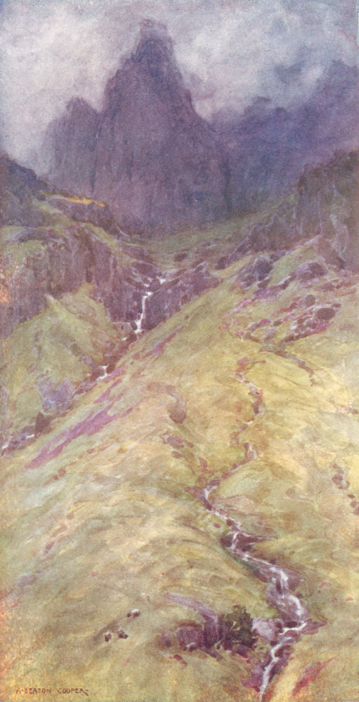 CUMBRIA. Lake district. The Pillar Rock of Ennerdale 1908 old antique print